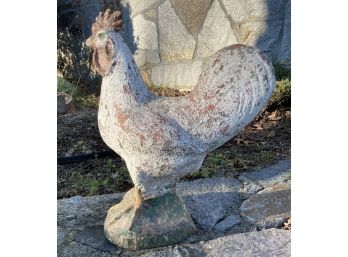 An Antique Cast Stone Garden Rooster