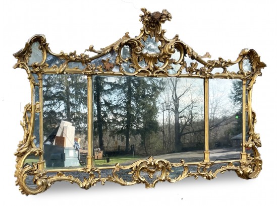 A Mammoth Antique Gilt Wood And Plaster Framed Mirror