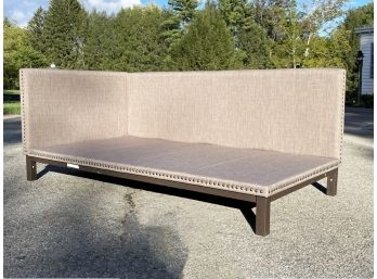 A Modern Daybed By CB2 In Linen With Nailhead Trim
