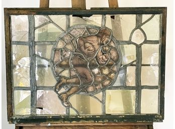 A 1920's Stained Glass Window - Football Themed