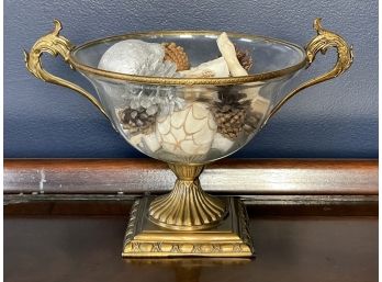 An Elegant Glass Urn With Ormolu Pedestal And Details