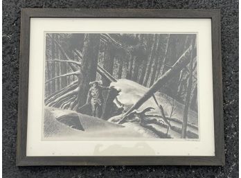 A Vintage Mid Century Hunting Lithograph - Peter Helck, Artist Signed
