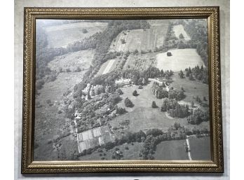 A Large Vintage Photograph - Aerial View Of Farm Estate