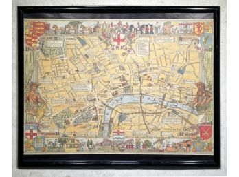 A Vintage Framed Map Of London