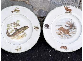 German Porcelain Wildlife Themed Plates