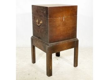 An Antique Wine Box On Raised Stand - 'Napa Wine Company' - Wonderful Tasting Table!