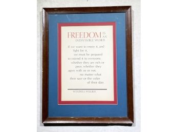 A Vintage Wendell Wilkie Quote, Framed
