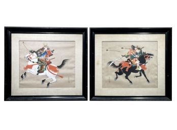 A Pair Of Original Paintings On Rice Paper