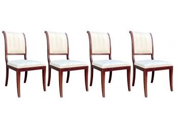A Set Of 4 Elegant Rolled Back Dining Chairs By Kindel