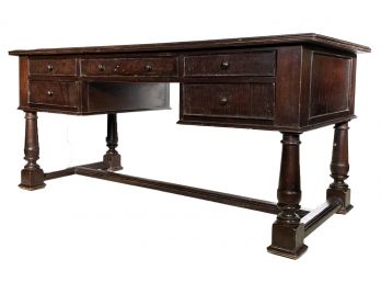 A Vintage Peruvian Hard Wood Desk By South Cone Trading Company