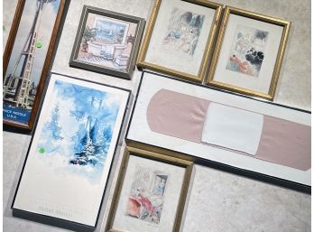 A Collection Of Unique Vintage Wall Art - Watercolors, Oversize Band Aid, Space Needle