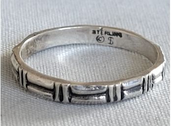 Sterling Silver Vintage Southwestern Etched Band Ring - Shube's Manufacturing