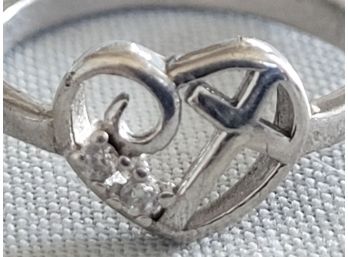 Sterling Silver Heart And Cross - Faith & Love Ring
