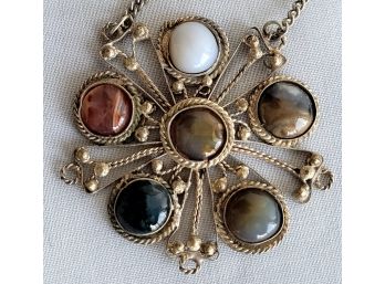 Bohemian Vintage Natural Stone Pendant Necklace