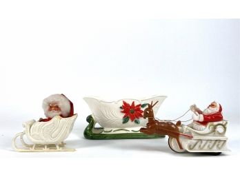 Elmar Friction Drive Toy - & White Sleigh Santas