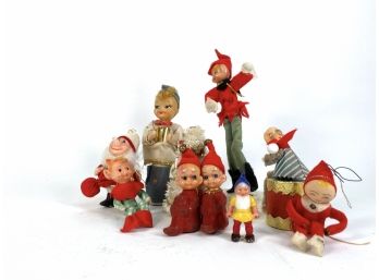 Mixed Group Of Christmas Pixies And Gnomes