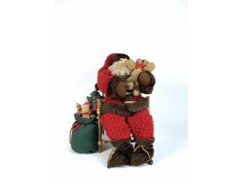 Seated Santa And Teddy Bear - Classic Collectibles - Nordic Santa 1997