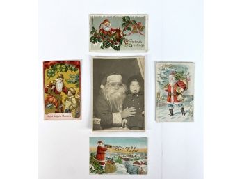 Santa Clause Post Cards And A Creepy Classic Photo Visit With Santa