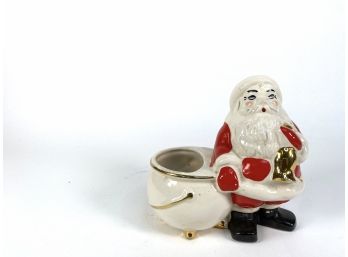 Small Porcelain Santa With Cauldron