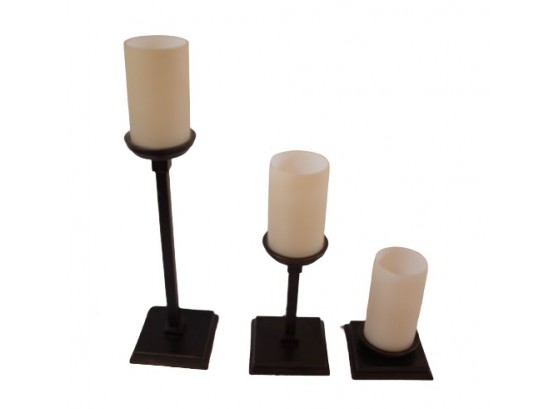 Pottery Barn Candle Lamps (3)