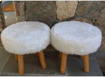 Stools With White Faux Fur (2)