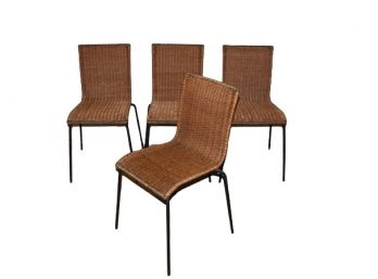 Crate & Barrel Stacking Wicker Dining Chairs