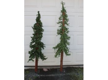 Decorative Trees With Faux Evergreen (2)