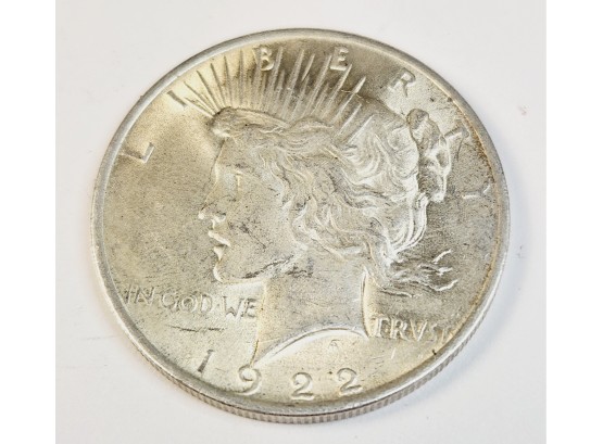 1922 Uncirculated Peace Silver Dollar (100 Years Old)