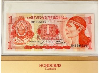 HONDURAS  - 1 Lempira - Uncirculated Foreign Paper Money Sealed With Info/ History