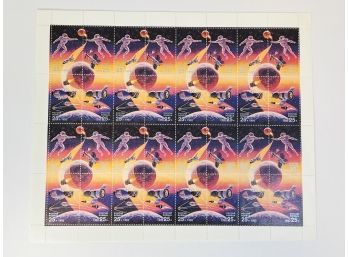 RARE Russian Version - 1992 Space Accomplishments Russian/American Stamp Sheet  32 Stamps