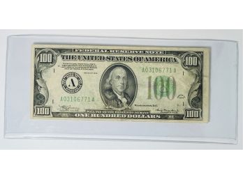 Wow .1934 $100 Dollar Bill (88 Years Old)