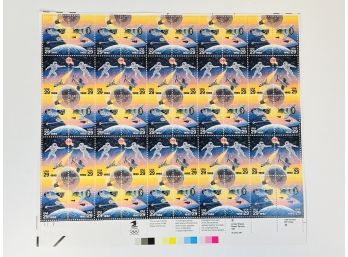 RARE - 1992 Space Accomplishments Russian/American Stamp Sheet  32 Stamps