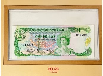 BELIZE - 1 Dollar - Uncirculated Foreign Paper Money Sealed With Info/ History