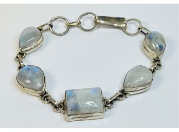 New  Sterling Silver Glowing BLUE MOON STONE Bracelet
