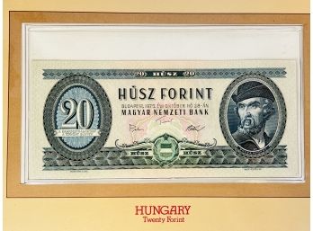 HUNGARY  - 20 Forint  - Uncirculated Foreign Paper Money Sealed With Info/ History