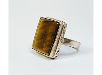 New Sterling Silver Tiger's Eye Stone Ring