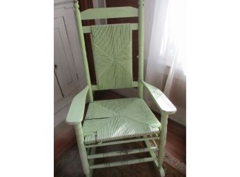 Wicker And Wood Rocking Chair