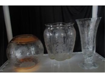 Lot Of 3 Vintage Vases