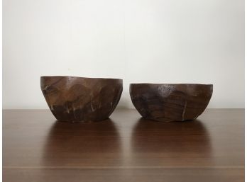 Pair Of Teak Bowls