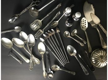 Mix Group Of Silver Plated Utensils