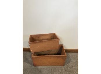 Pair Of French Rectangular Clay Planters