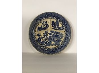 Vintage Blue Willow Divided Grill Plate