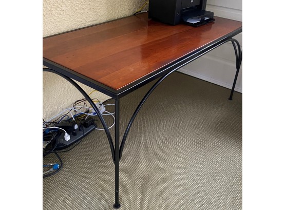 A Very Well Constructed Wood Top & Metal Desk