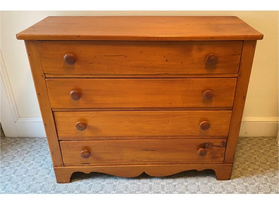 An Antique Pine Wood  Chest Of Drawers