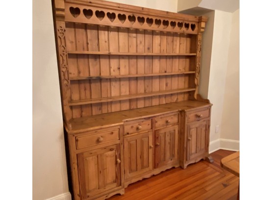 A Vintage Pine  Step-Back Cupboard