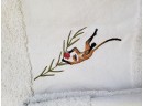 White Monkey Embroidered Hand Towels