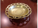 Antique Fine Porcelain Reticulated Scalloped Rim Serving Bowl 24Kt Gold Etched By Pickard And Stouffer Co.