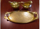 Pickard  Antique Gold Porcelain Tray With Sugar And Creamer