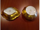 Pair Of Gold Pickard Candy Dishes
