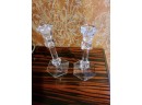 Crystal Glass Candle Holders From Val St. Lambert, Paris